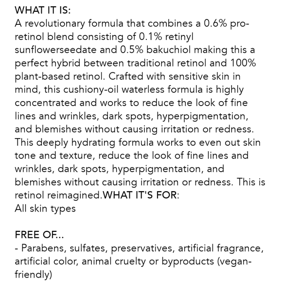 Boscia 0.6% Pro-Retinol Repair+Renew Waterless Treatment 1 fl oz 30mL ๐ BNIB - Picture 5 of 10